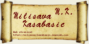 Milisava Kasabašić vizit kartica